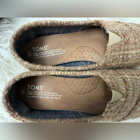 Toms Brown Tweed Flats - Picture 5 of 5